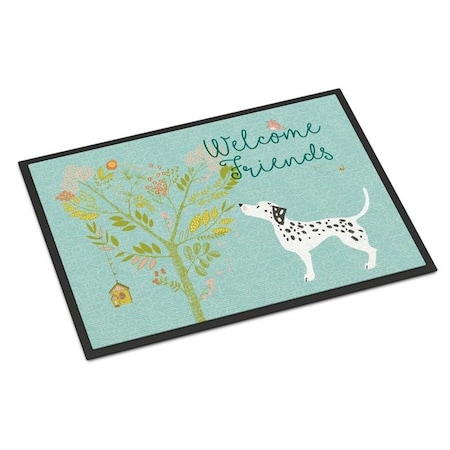 Carolines Treasures Carolines Treasures BB7585MAT Welcome Friends Dalmatian Indoor or Outdoor Mat; 18 x 27 in. BB7585MAT